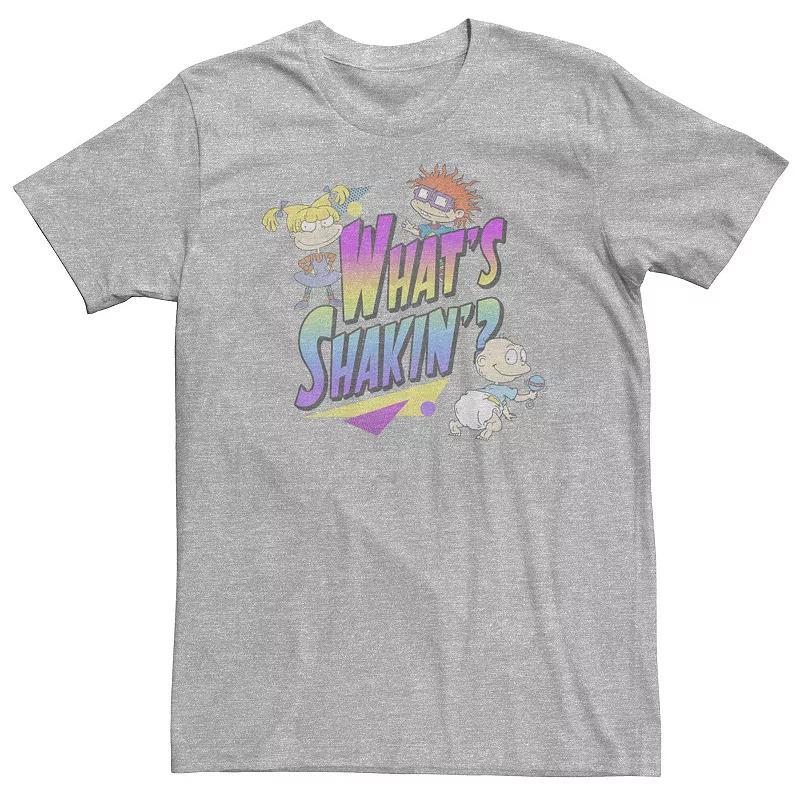 Big & Tall Nickelodeon Rugrats Vintage Neon "What's Shakin'?" Tee, Men's, Size: 4XLT, Athletic Grey Product Image