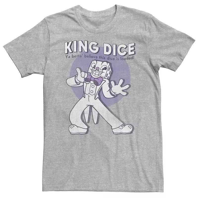 Big & Tall Cuphead King Dice This Dice Is Loaded Tee, Mens Athletic Grey Product Image