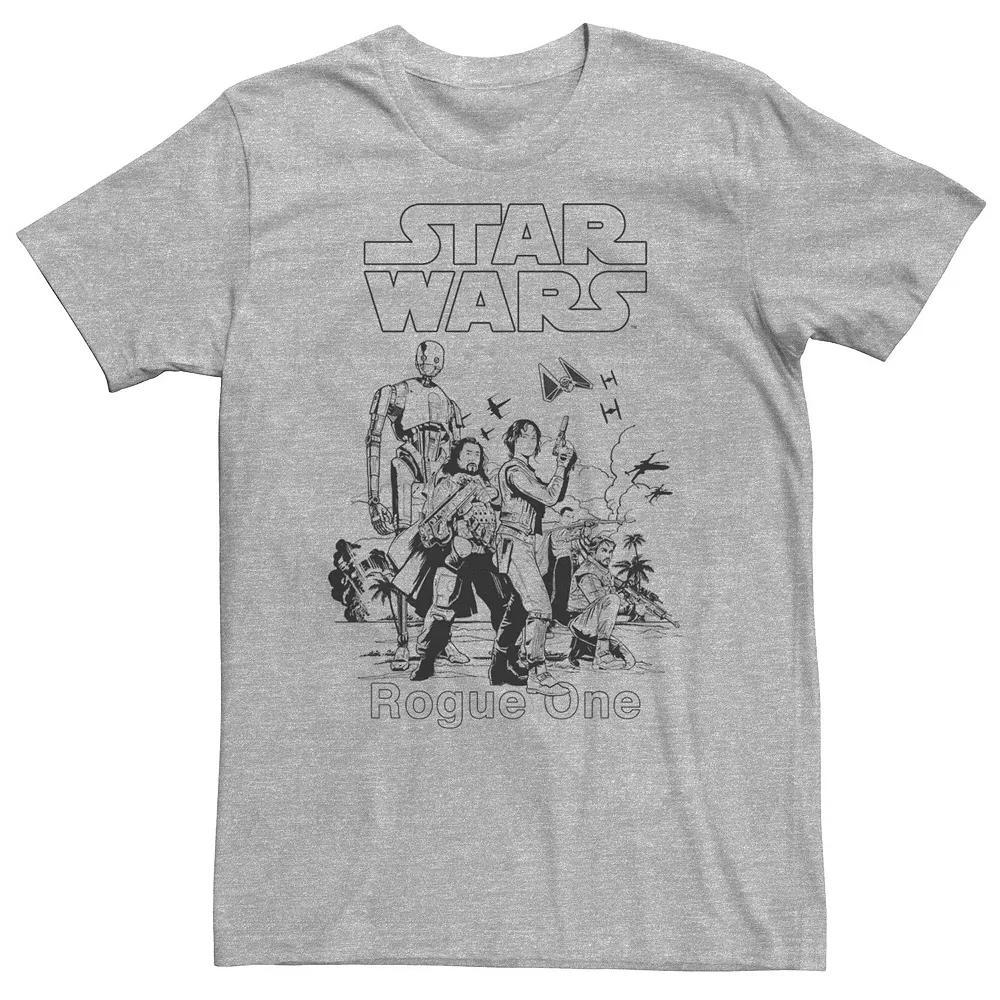 Big & Tall Star Wars Rogue One Group Shot Portrait Sketch Tee, Men's,  Product Image