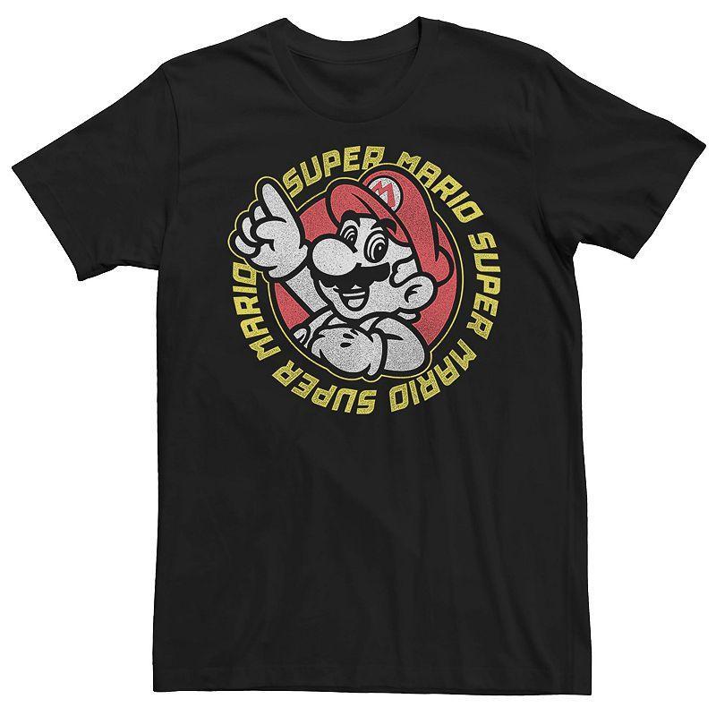 Men's Nintendo Super Mario Circle Logo Tee, Size: 3XL, Black Product Image