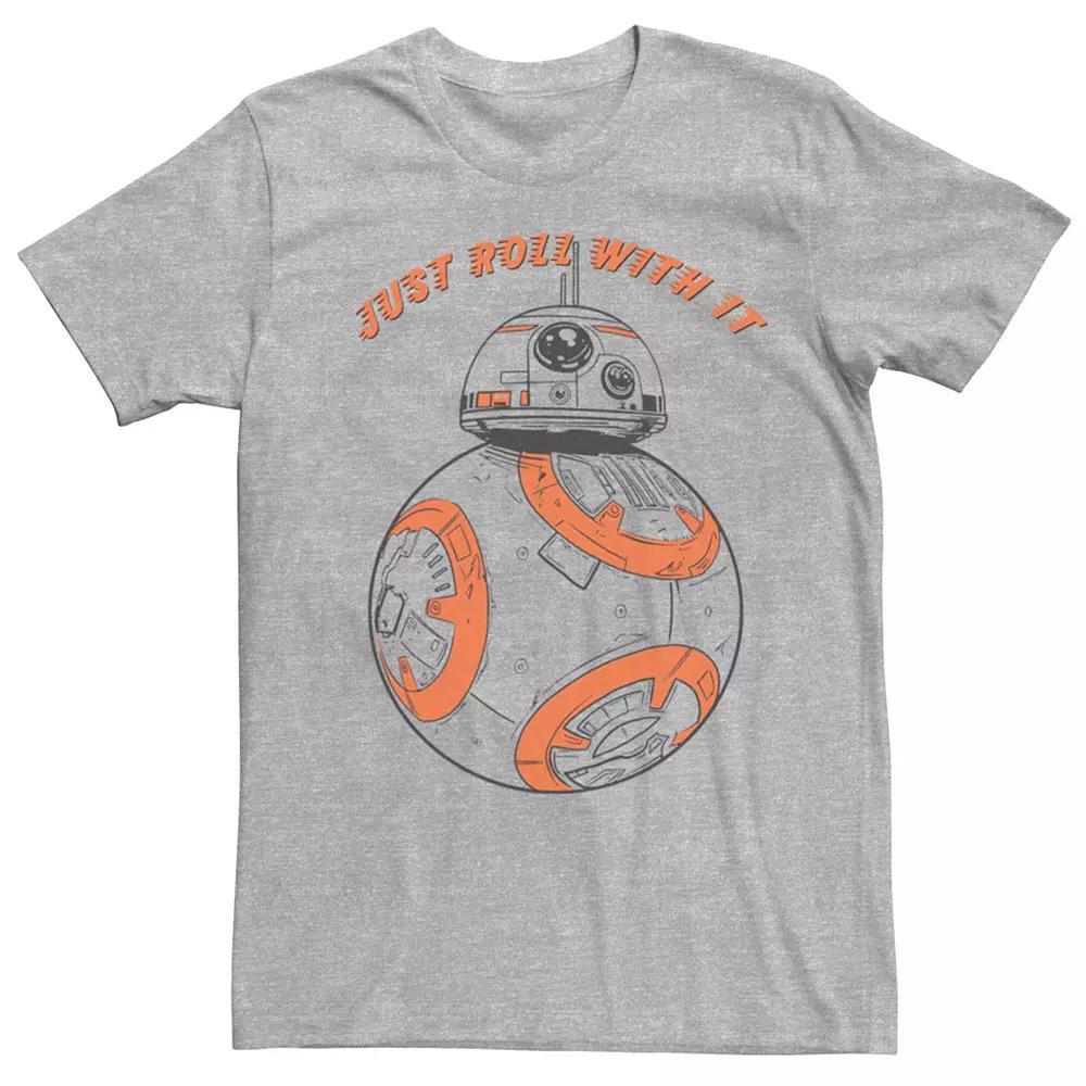 Men's Star Wars BB-8 Just Roll With It Tee, Size: XL, Athletic Grey Product Image