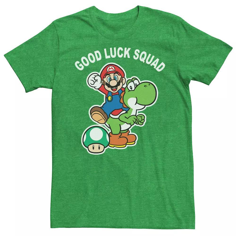 Men's Nintendo Super Mario St. Patricks Tee, Size: Large, Kelly Grey Product Image