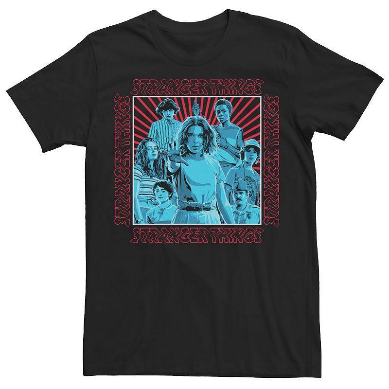 Mens Stranger Things Group Shot Groovy Box Up Tee Product Image