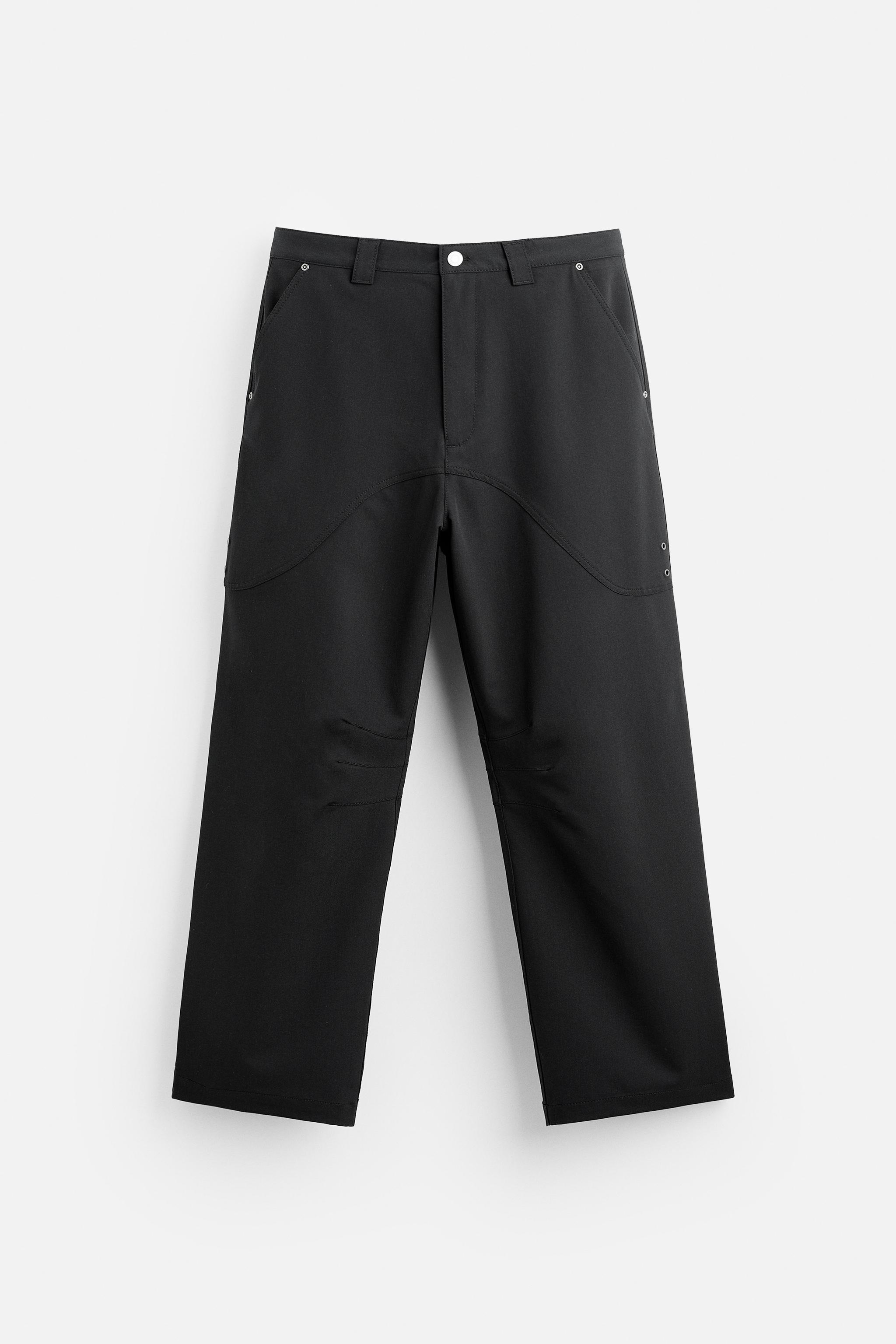 FLARED FIT PANTS WITH SEAMS Product Image