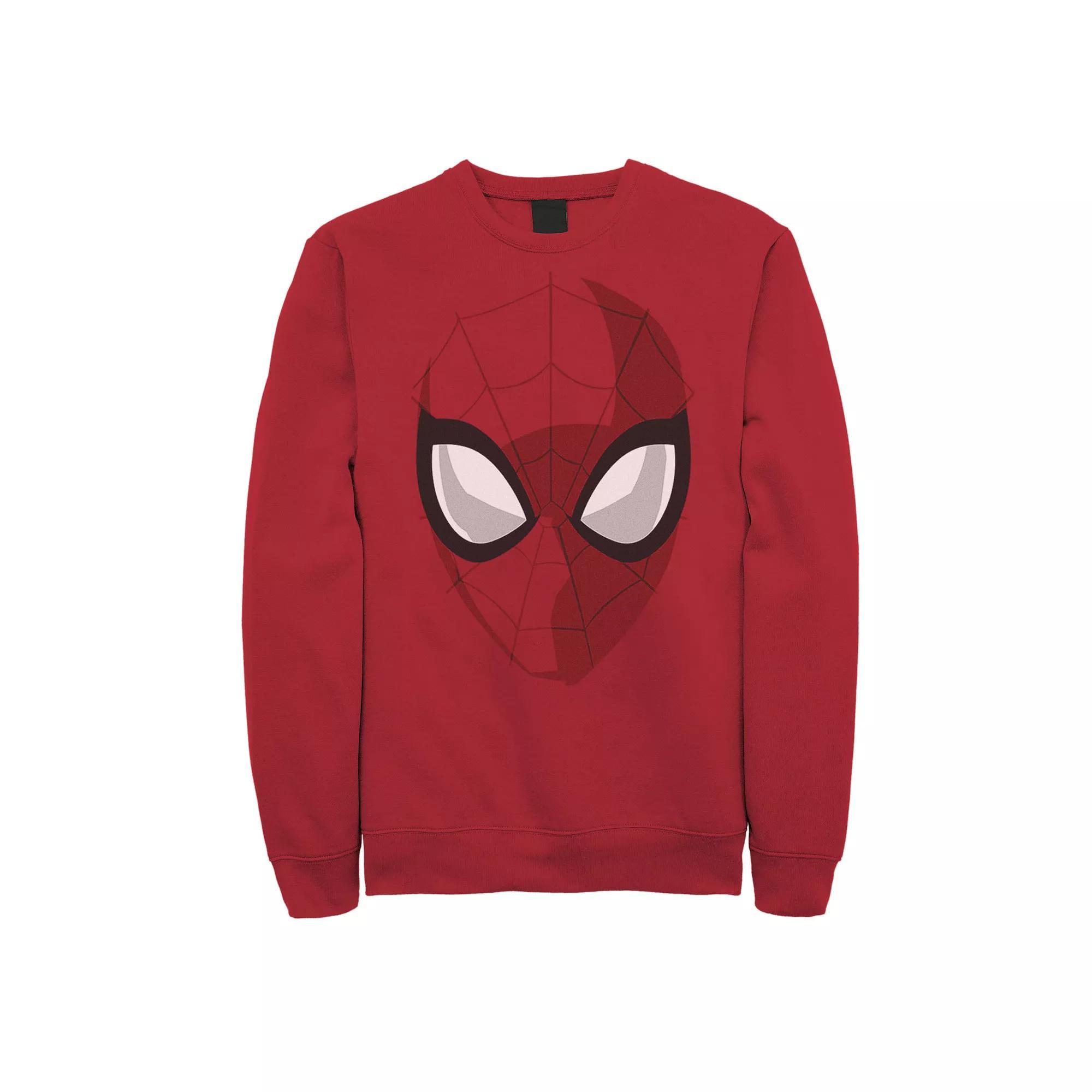 Men's Marvel Spider-Man Modern Big Face Sweatshirt, Boy's, Size: Large, Red Product Image