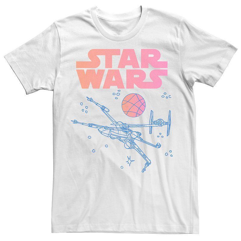 Mens Star Wars X-Wing Ombre Logo Poster Tee Product Image