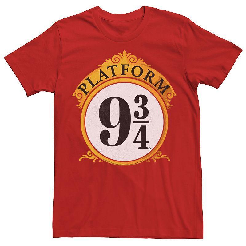 Mens Harry Potter Platform 9 &3/4 Sign Tee Red Product Image