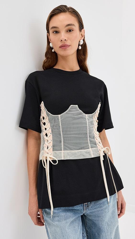 Simone Rocha Boxy T-Shirt with Corset Panel | Shopbop Product Image