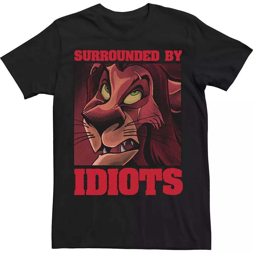 Big & Tall Disney The Lion King Scar Surrounded By Idiots Poster Tee, Men's, Size: XL Tall, Black Product Image