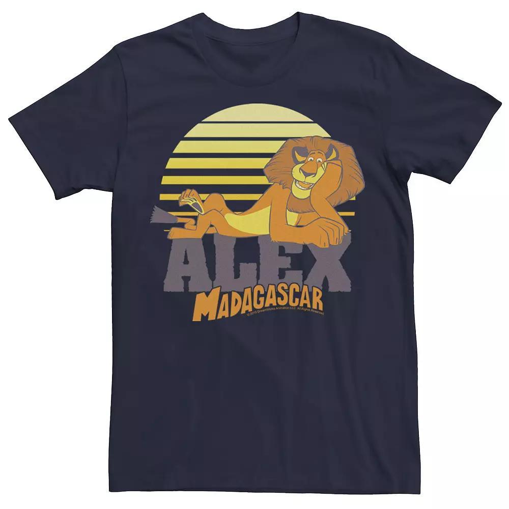 Men's Madagascar Alex The Lion Striped Sunset Poster Graphic Tee,  Product Image