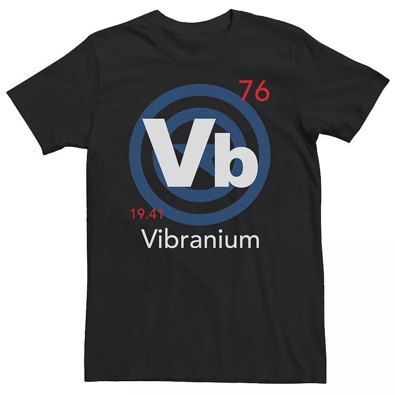 Big & Tall Marvel Captain America Logo Vibranium Element Tee, Men's, Size: XL Tall, Black Product Image