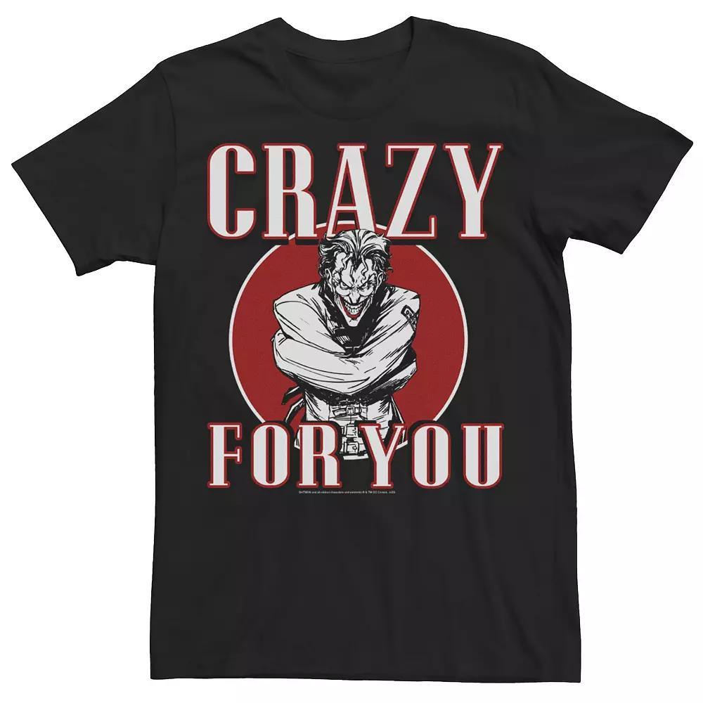Big & Tall DC Comics Batman Joker "Crazy For You" Love Tee, Men's, Size: 3XLT, Black Product Image