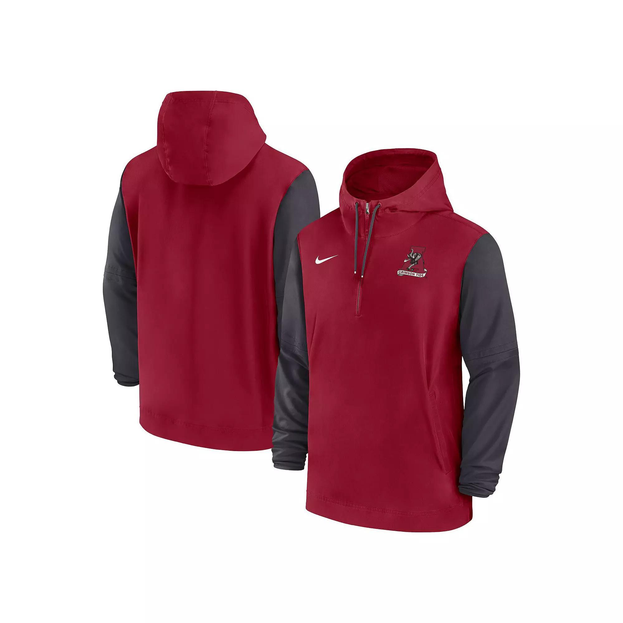 Georgia Bulldogs Sideline Pre-Game Player Nike Men's College 1/2-Zip Hooded Jacket Product Image