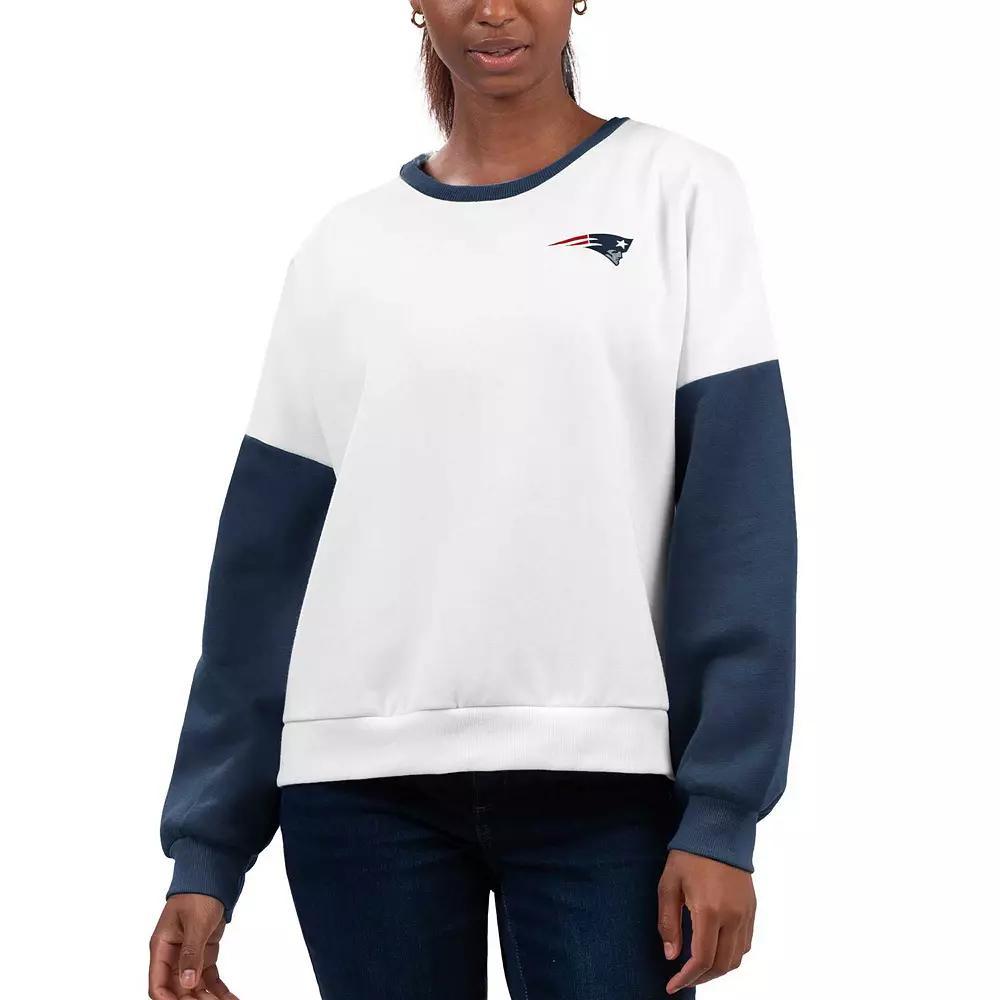 Women's G-III 4Her by Carl Banks White New England Patriots A-Game Pullover Sweatshirt, Size: XL Product Image