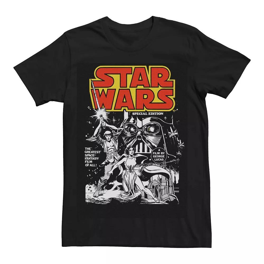 Men's Star Wars Vintage Black And White Cover Graphic Tee,  Product Image