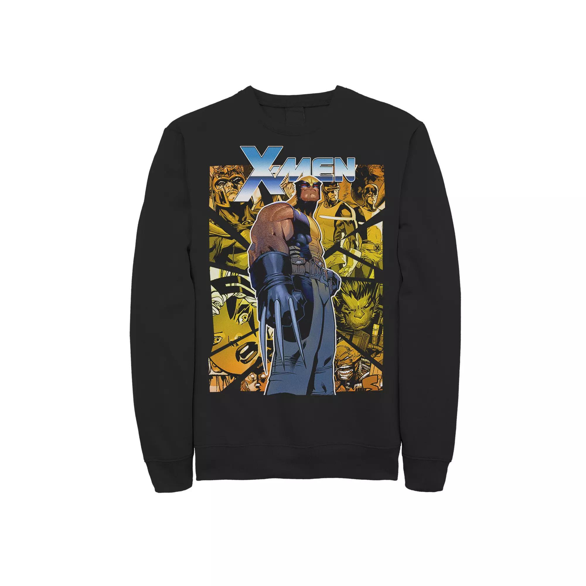 Men's Marvel X-Men Wolverine Shattered Class Collage Graphic Fleece Pullover,  Product Image