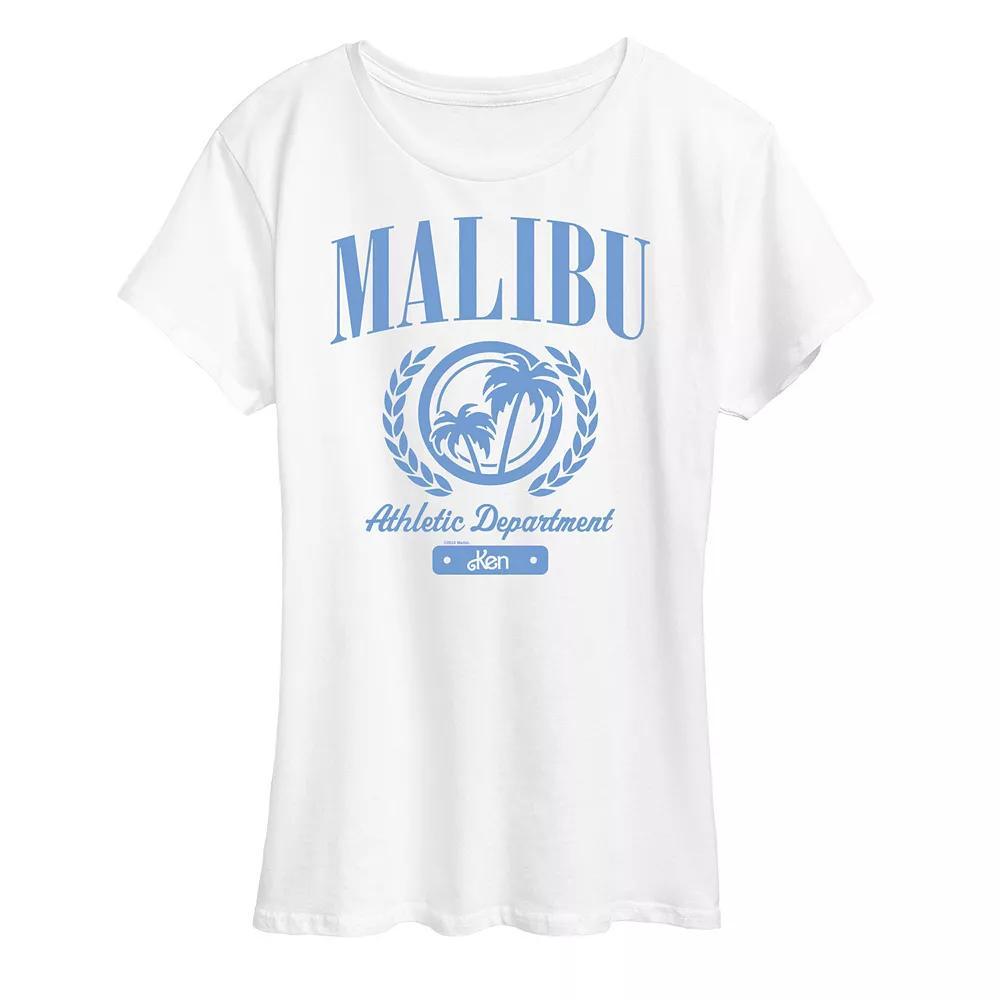 Women's Barbie® Malibu Athletic Department Graphic Tee, Size: Medium, White Product Image