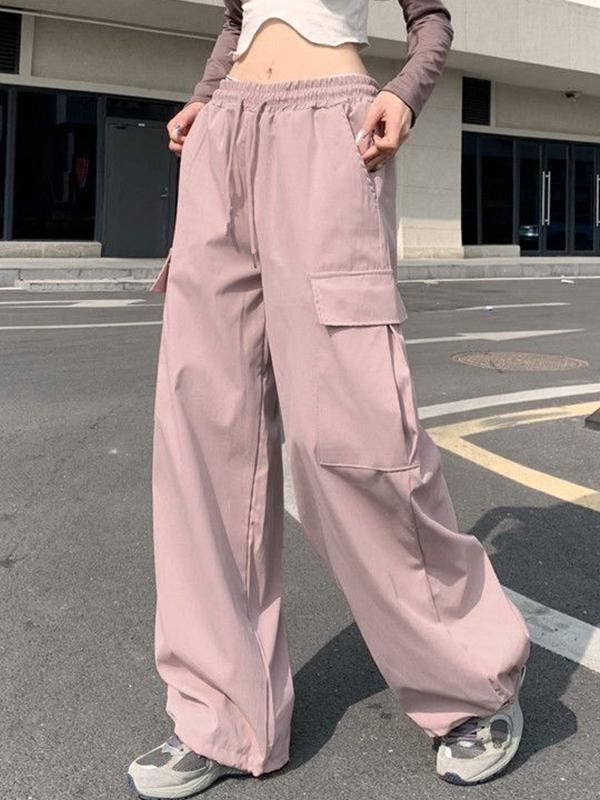 Street Pockets Drawstring Cargo Pants Product Image