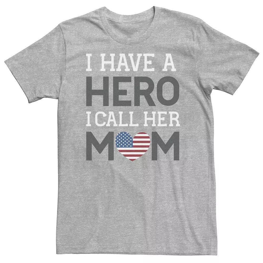 Big & Tall I Have A Hero I Call Her Mom Word Stack Tee, Men's, Size: 3XL, Athletic Grey Product Image