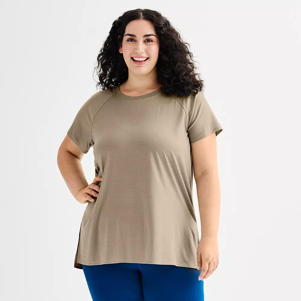 Plus Size Tek Gear® Short Sleeve Tunic Tee, Women's, Size: 2XL, Kalari Green Product Image