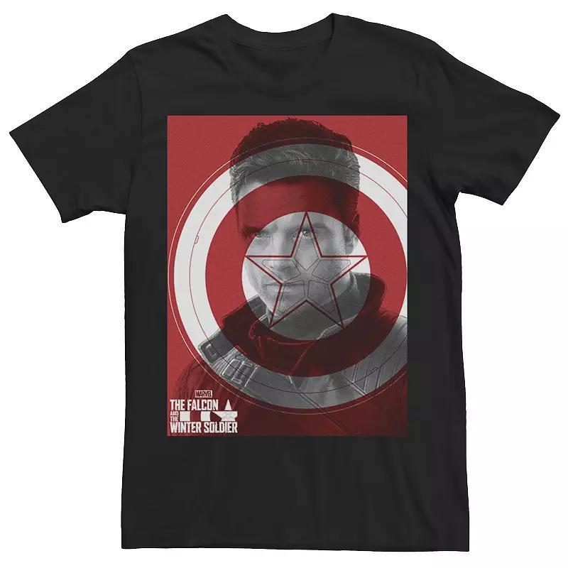 Men's Marvel The Falcon And The Winter Soldier Bucky Shield Poster Tee, Size: XL, Black Product Image