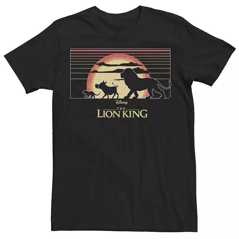 Disney's The Lion King Men's Simba, Timon And Pumba Sunset Stripes Graphic Tee,  Product Image