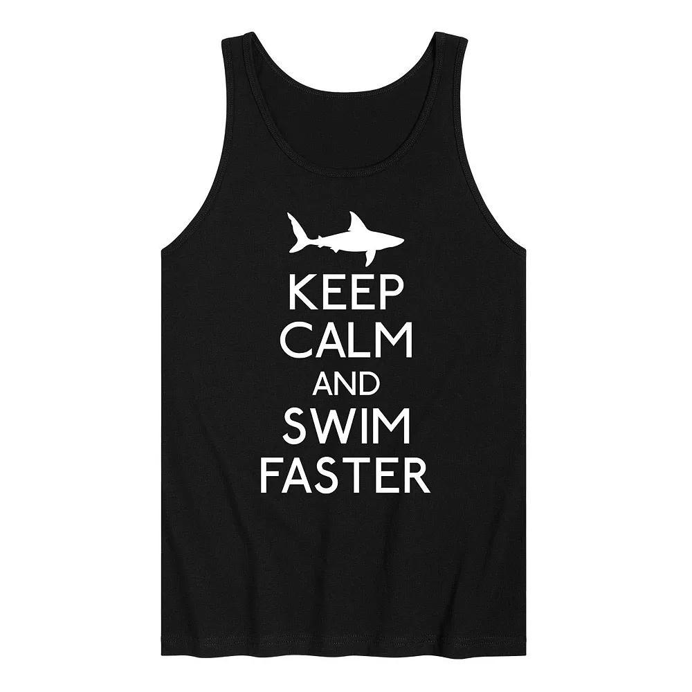 Men's Shark Swim Faster Tank Top, Size: XXL, Black Product Image