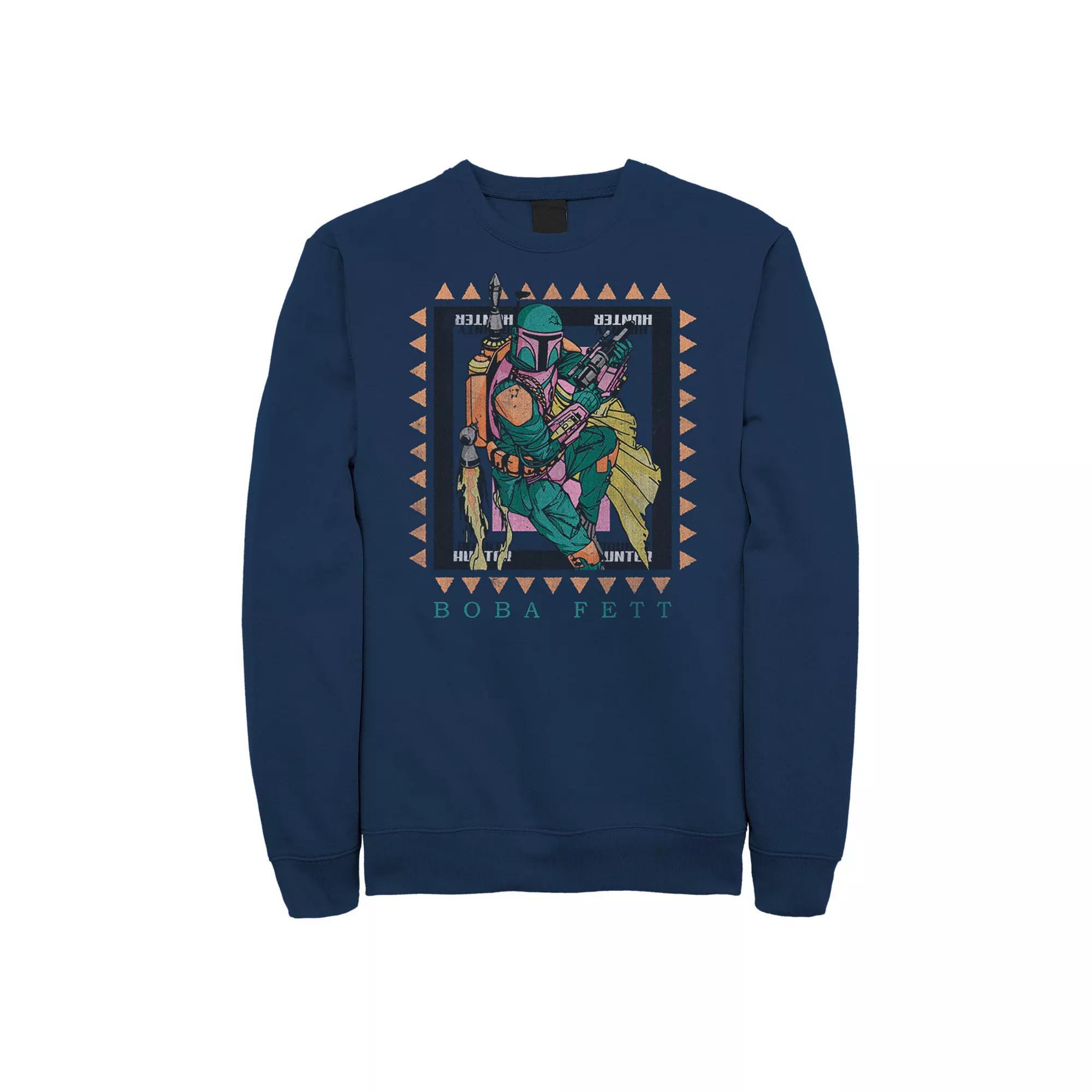 Big & Tall Star Wars Boba Fett Stamp Sweatshirt, Men's, Size: XXL Tall, Blue Product Image