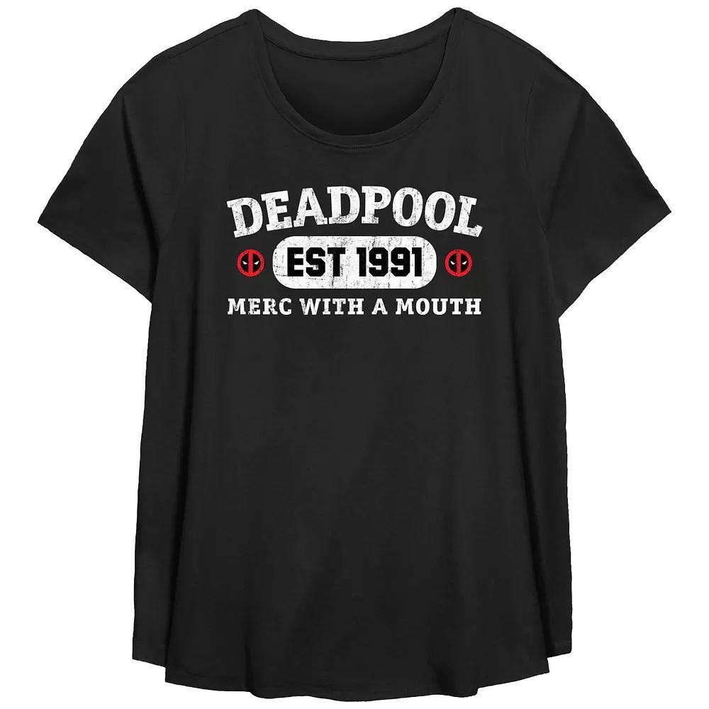 Plus Size Marvel Deadpool Est. 1991 Merc With A Mouth Graphic Tee, Womens Product Image