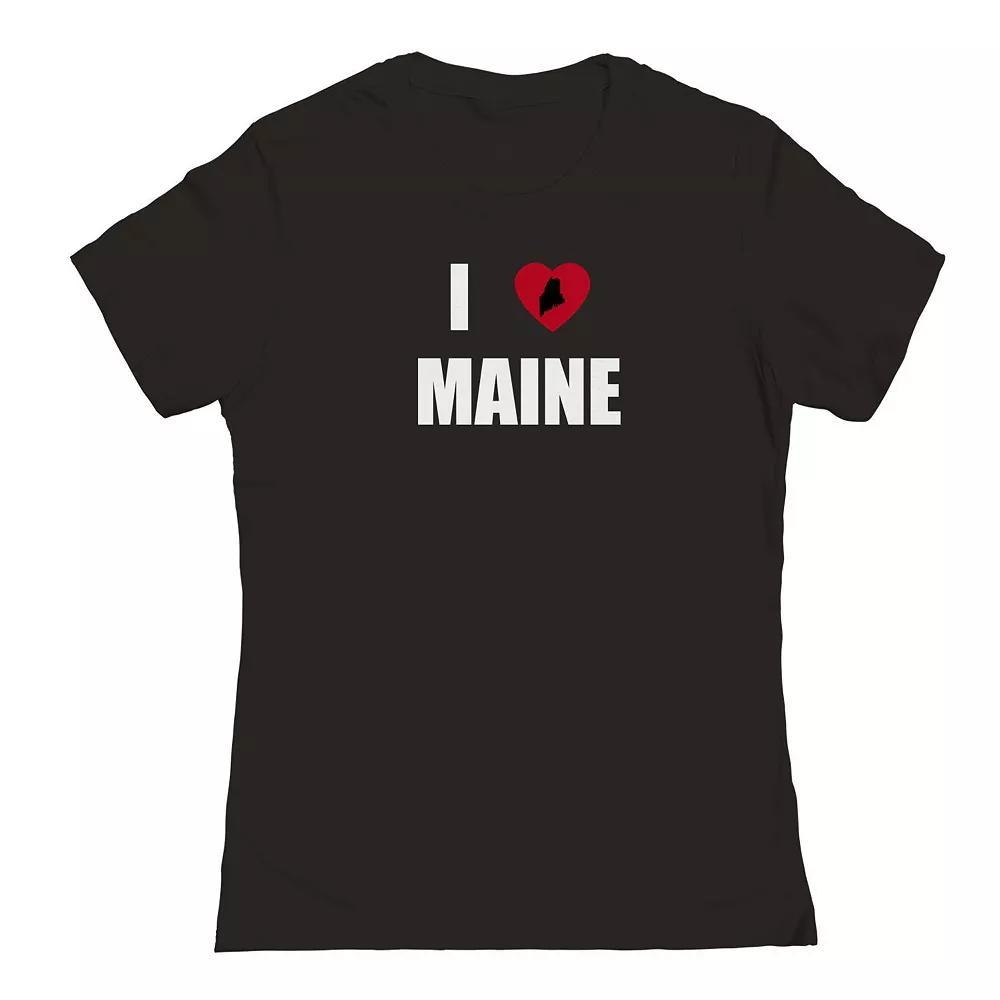 Junior's I Heart Maine Graphic Tee, Women's,  Product Image