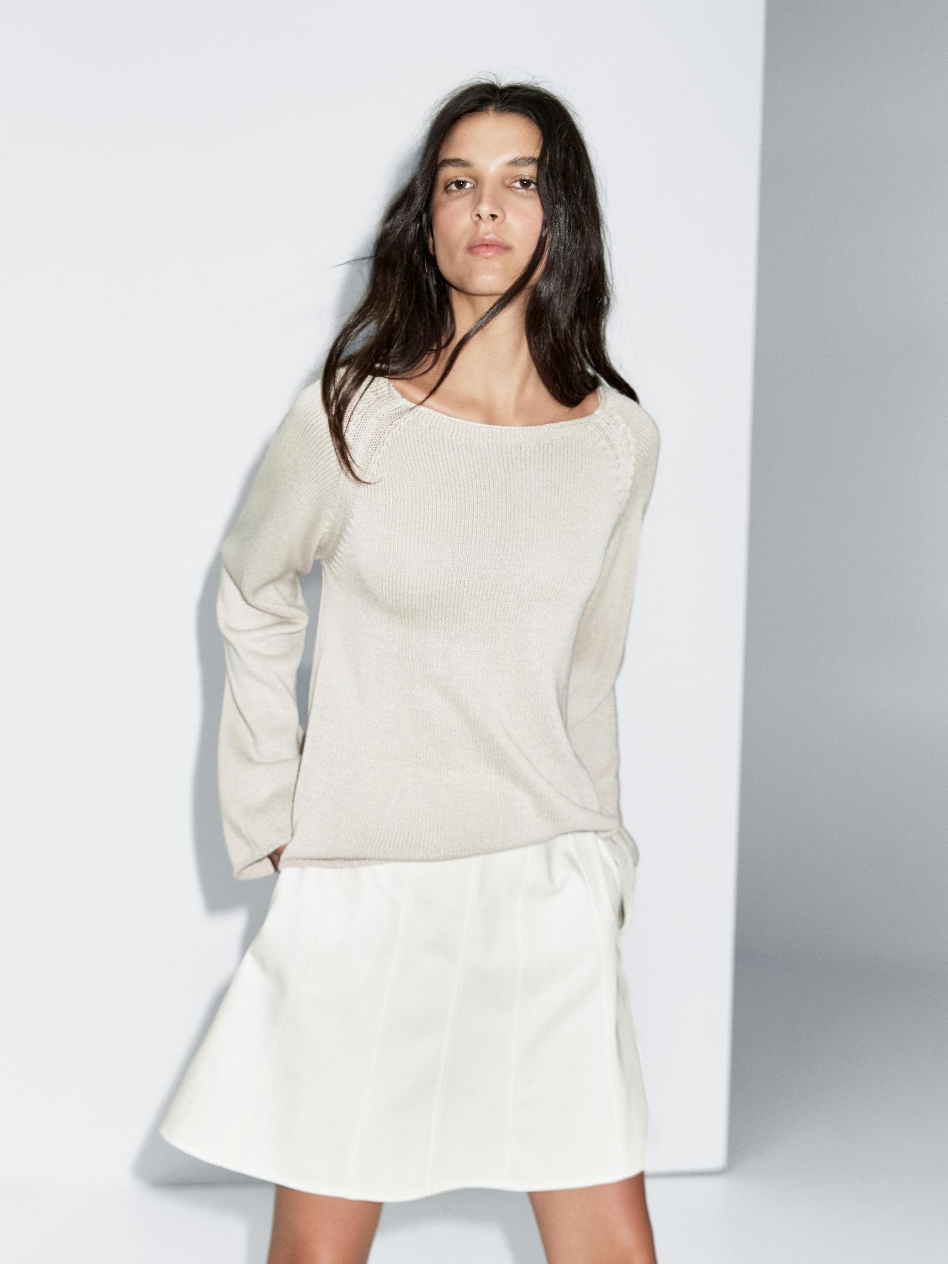Purl knit cutwork sweater Product Image