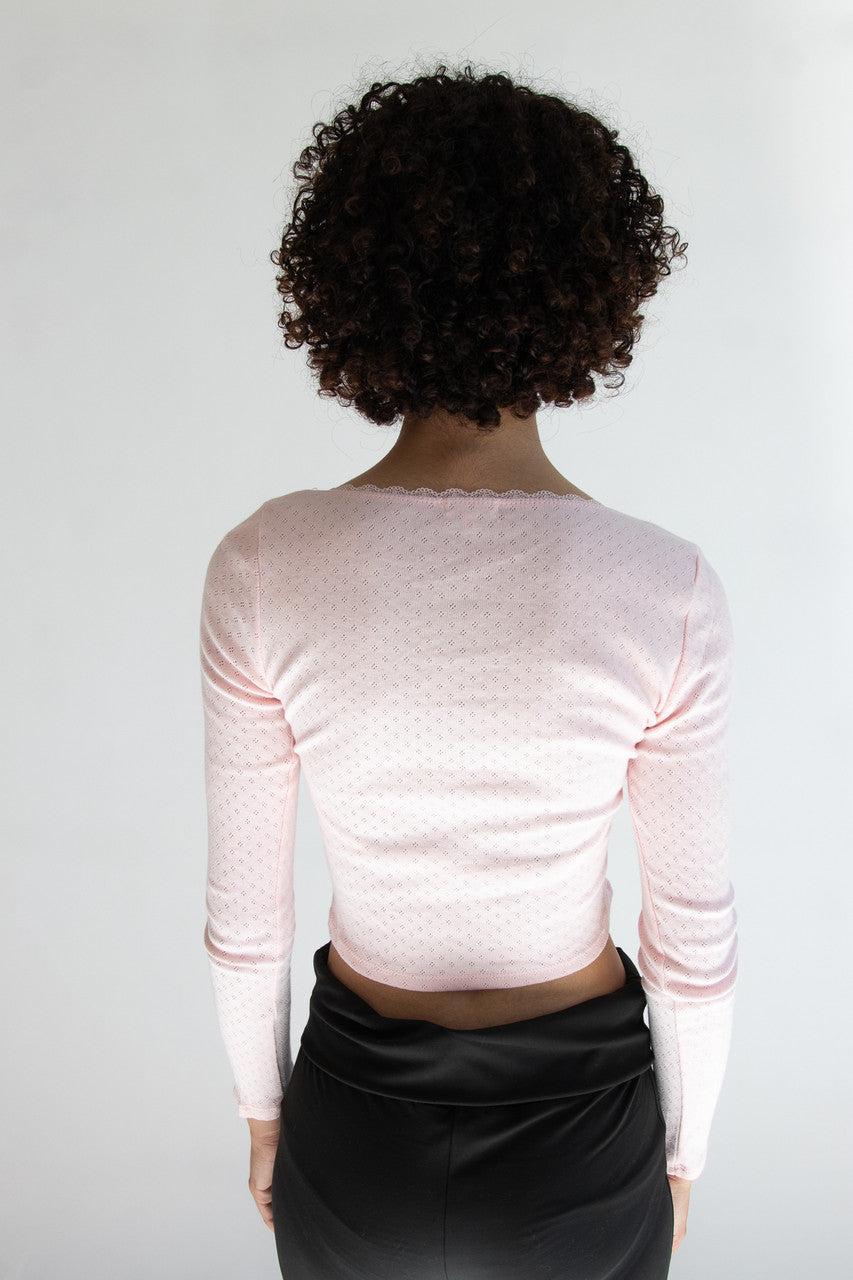 Pointelle Long Sleeve With Bow Product Image