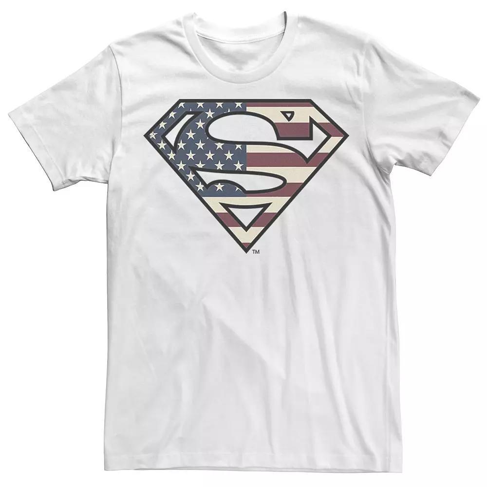 Men's DC Comics Superman Vintage Flag Logo Vintage Tee, Size: XL, White Product Image