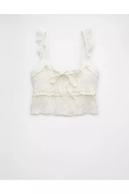 AE Smocked Ruffle Tank Top Women's Product Image