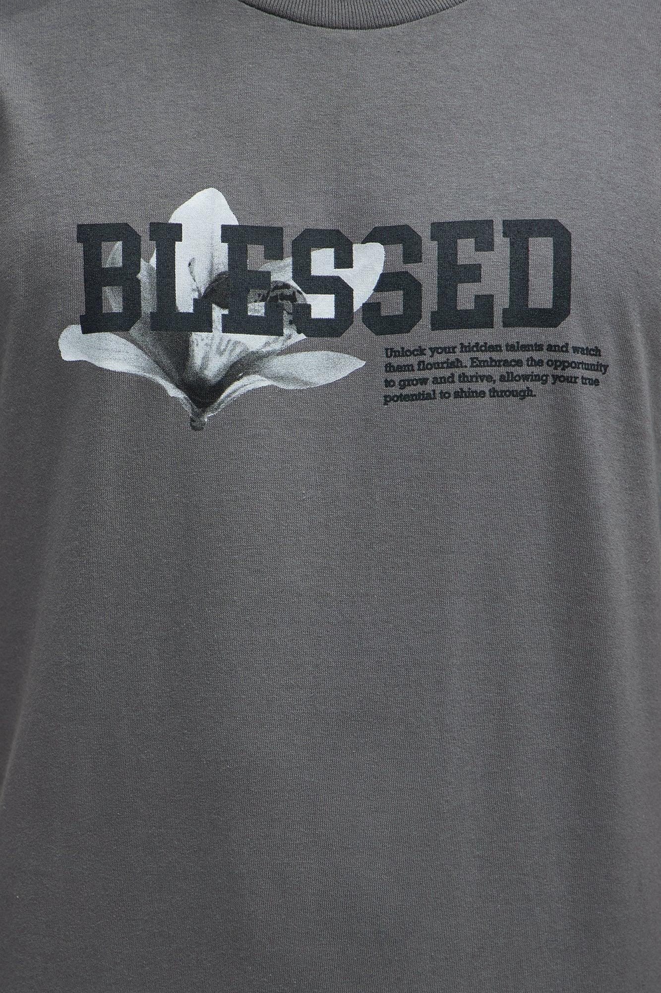 Blessed And Growing Short Sleeve Tee - Charcoal Male Product Image