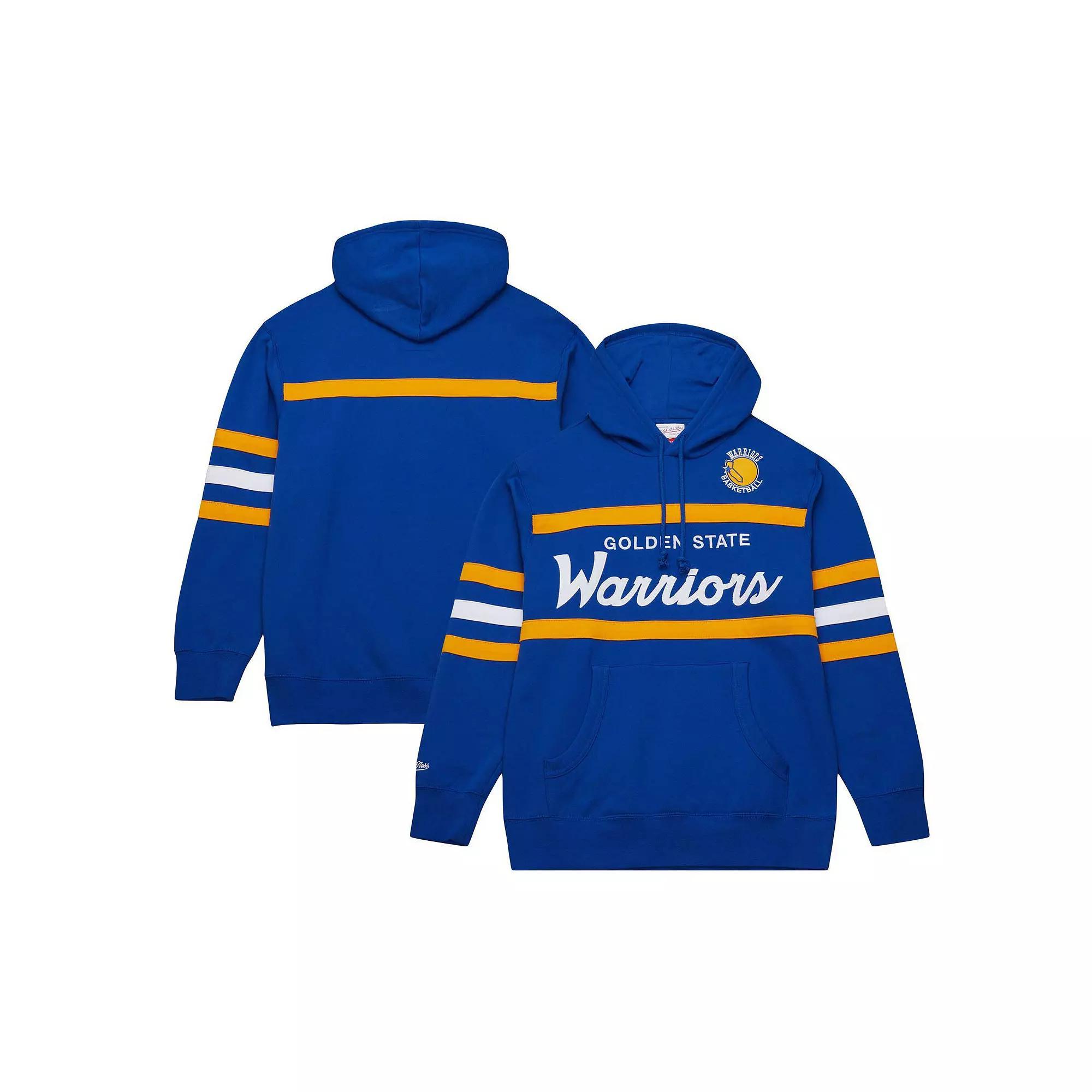 Men's Mitchell & Ness Royal Golden State Warriors Head Coach Pullover Hoodie, Size: Small, Blue Product Image