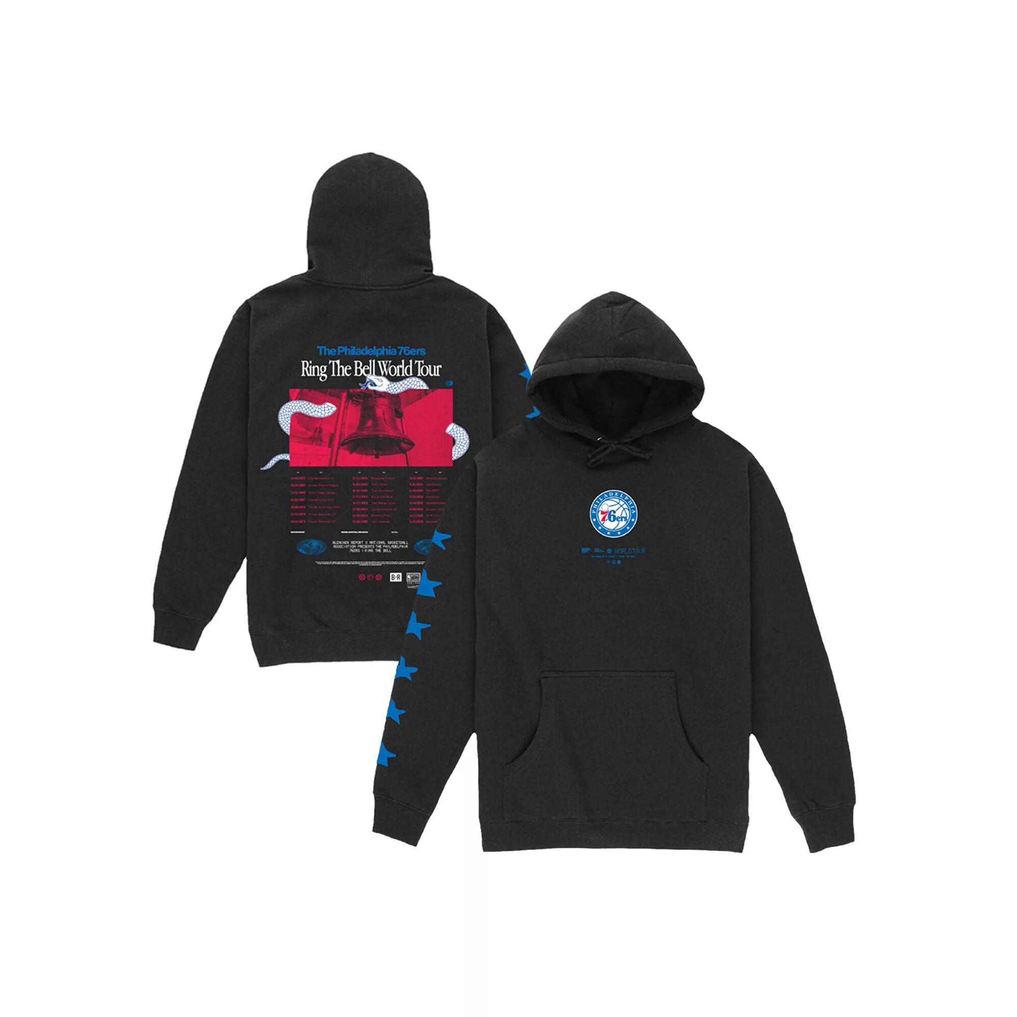 Men's Mitchell & Ness x Bleacher Report  Black Philadelphia 76ers World Tour Pullover Hoodie, Size: 3XL, 76r Black Product Image