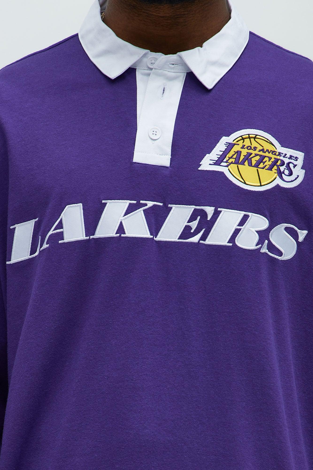 Lakers Flanker Long Sleeve Polo - Purple Product Image