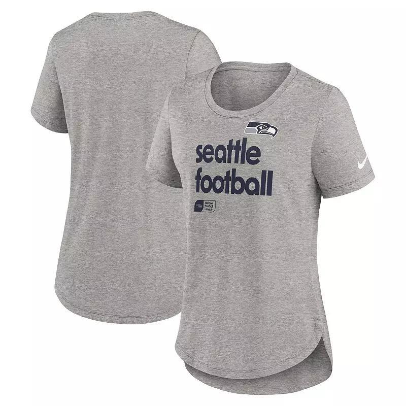 Women's Nike Heather Gray Seattle Seahawks Fashion Tri-Blend T-Shirt,  Product Image