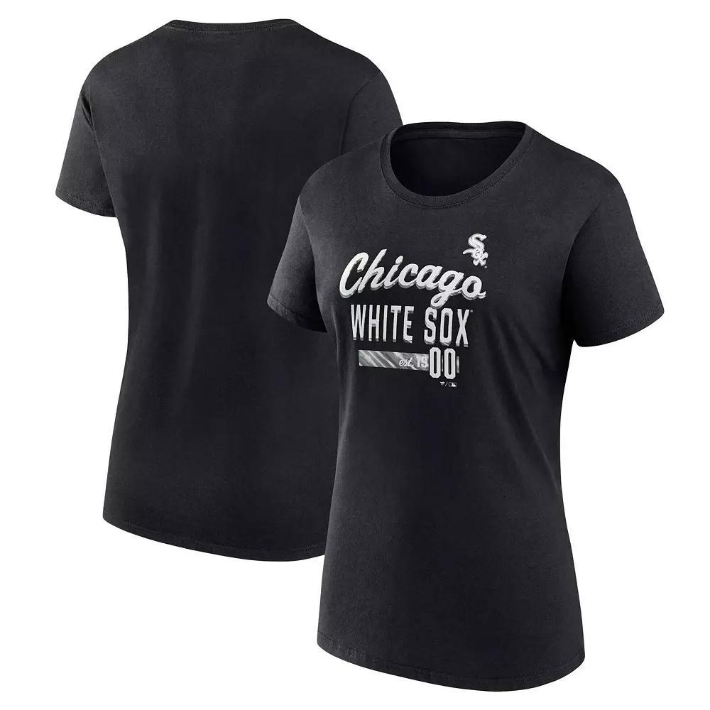 Women's Fanatics Branded Black Chicago White Sox Logo Fitted T-Shirt,  Product Image