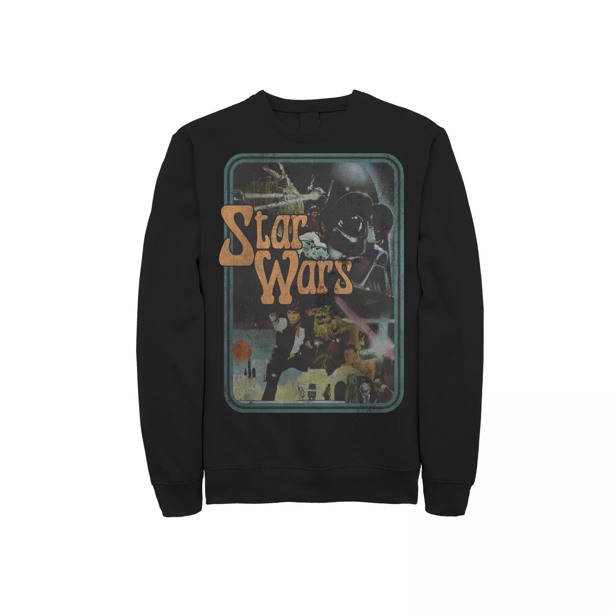 Men's Star Wars Vintage Style Group Portrait Sweatshirt, Size: Medium, Black Product Image