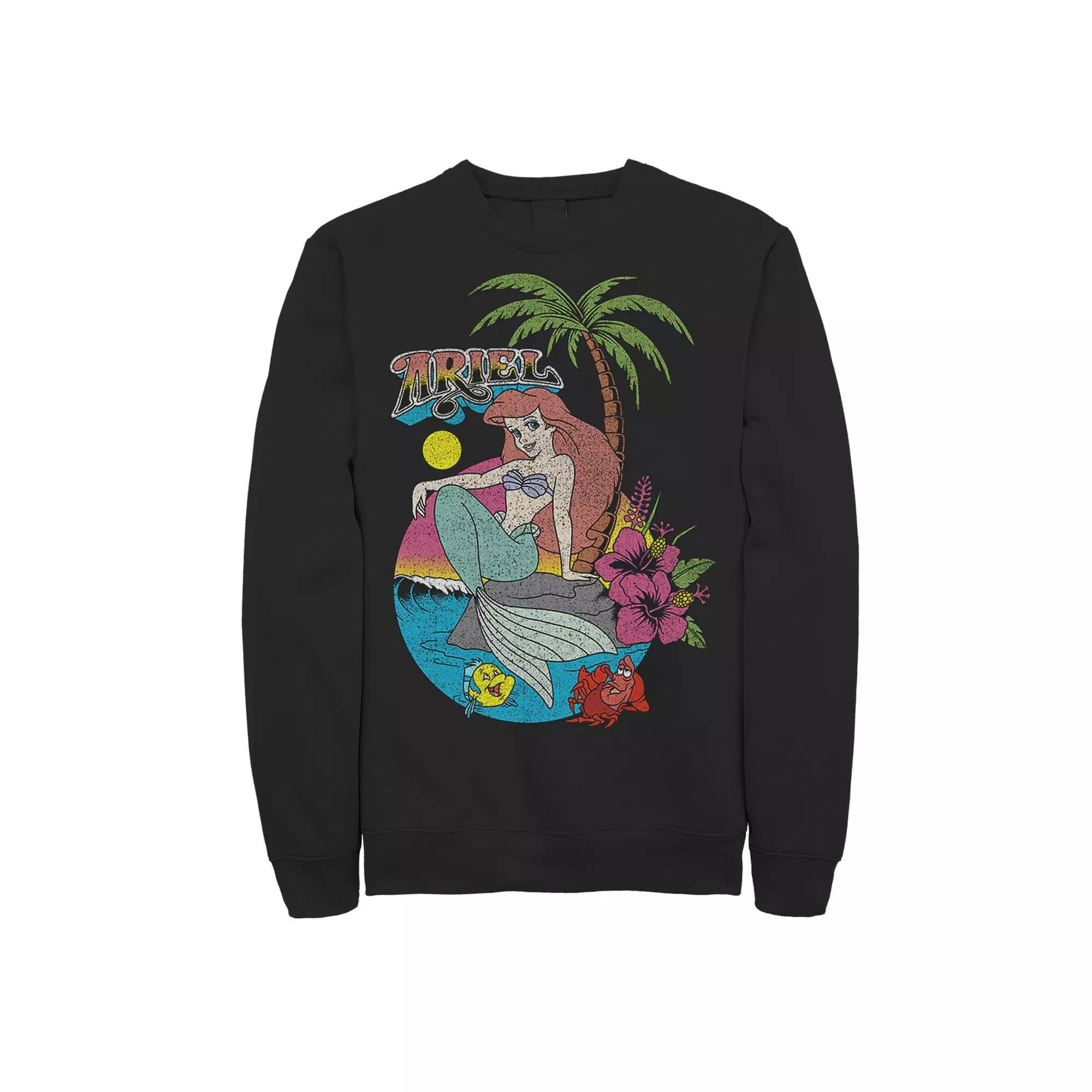 Disney's Little Mermaid Distressed Ariel Logo Men's Pullover Fleece,  Product Image