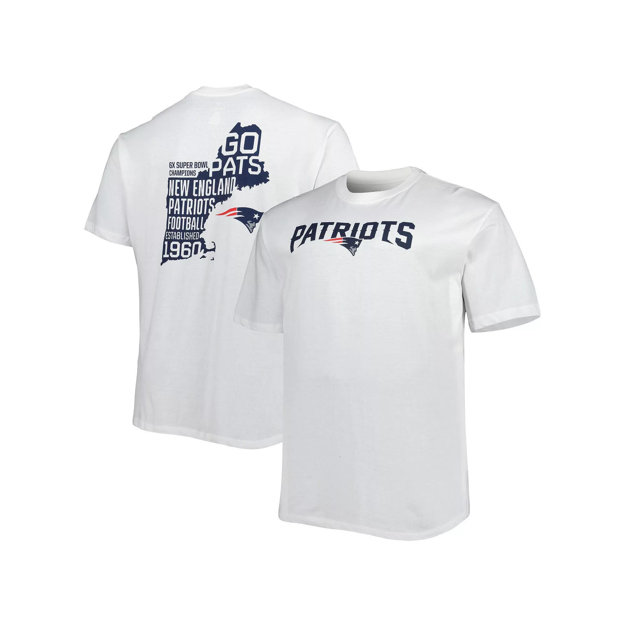 Men's Fanatics Branded White New England Patriots Big & Tall Hometown Collection Hot Shot T-Shirt, Size: 2XB Product Image