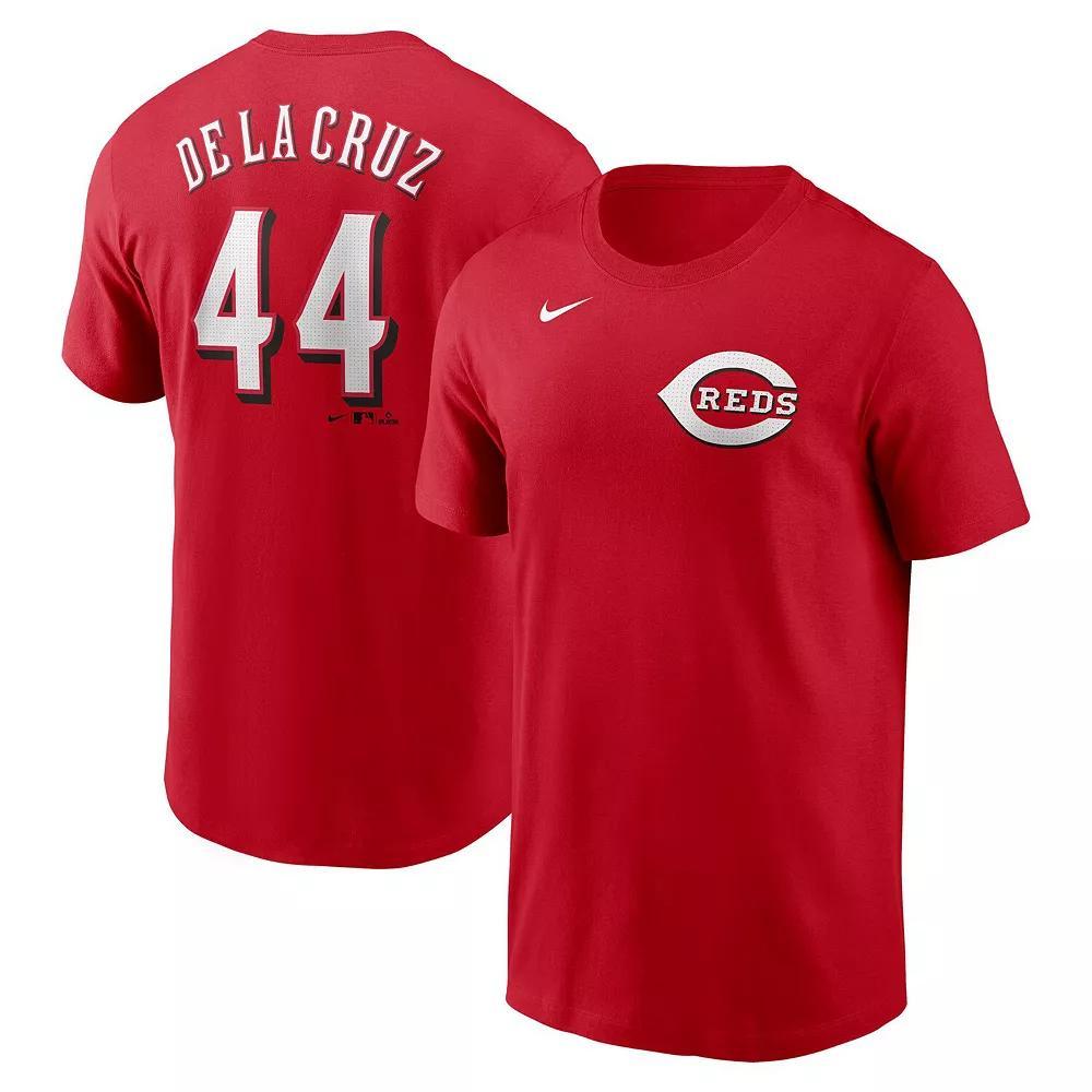 Men's Nike Elly De La Cruz Red Cincinnati Reds Fuse Name & Number T-Shirt,  Product Image