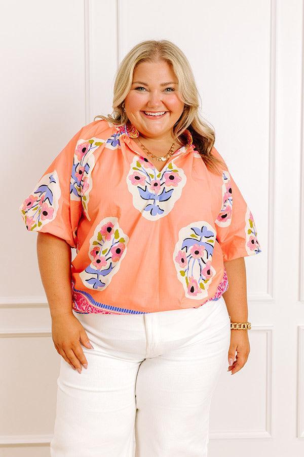 Blooming Personality Floral Shift Top Curves Product Image