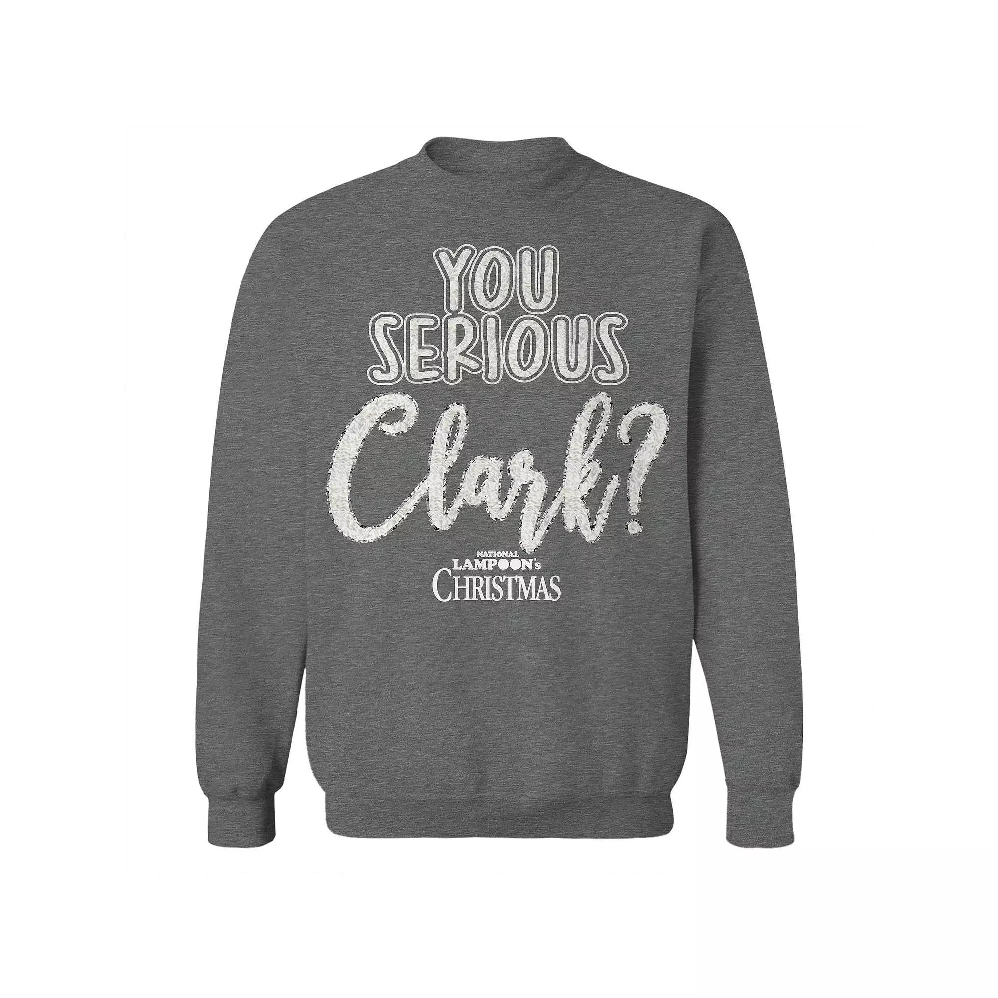 Men's You Serious Clark White National Lampoon's Christmas Vacation Graphic Fleece Crew Sweatshirt, Adult Unisex,  Product Image