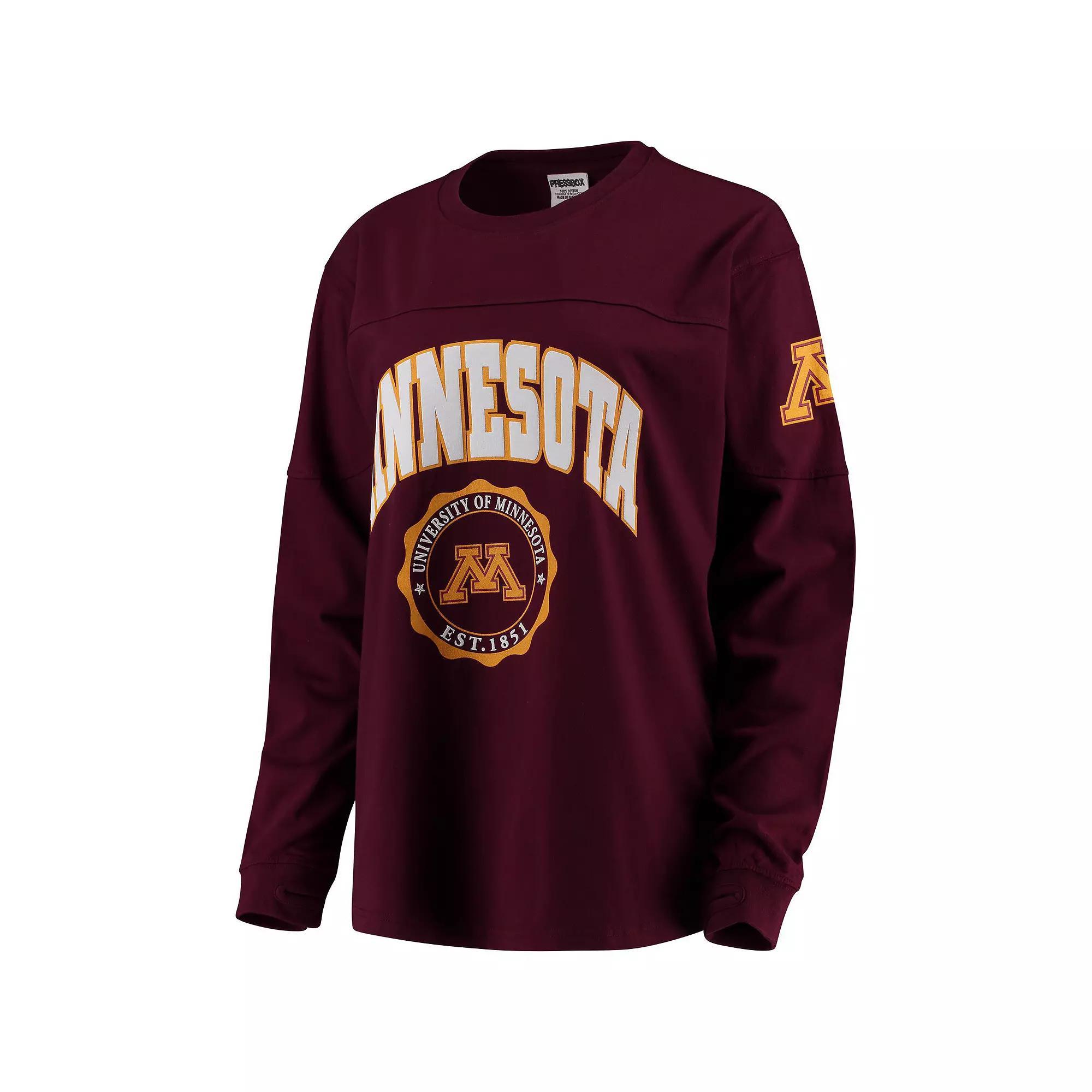 Women's Maroon Minnesota Golden Gophers Edith Long Sleeve T-Shirt, Size: Medium, Red Product Image