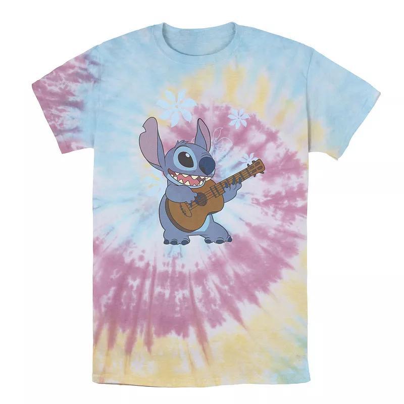 Disneys Lilo & Stitch Mens Flowers Background Wash Tee Product Image