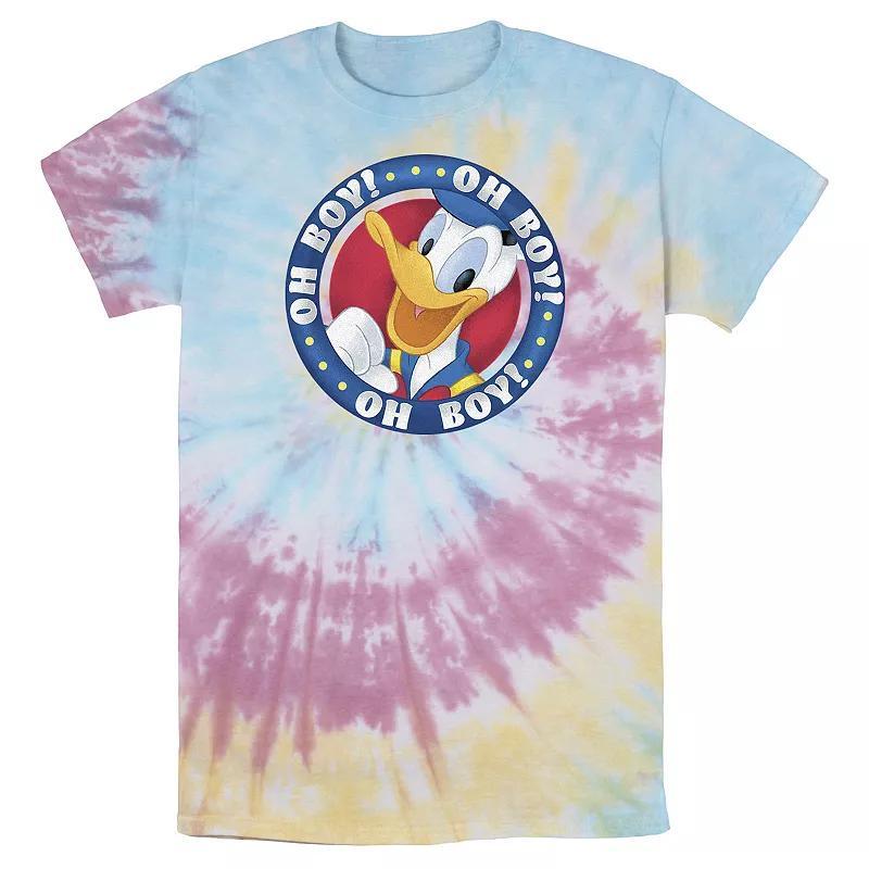 Men's Disney Mickey & Friends Donald Duck Oh Boy Oh Boy Oh Boy Bomabrd Wash Tee, Size: Medium, White Blue Product Image