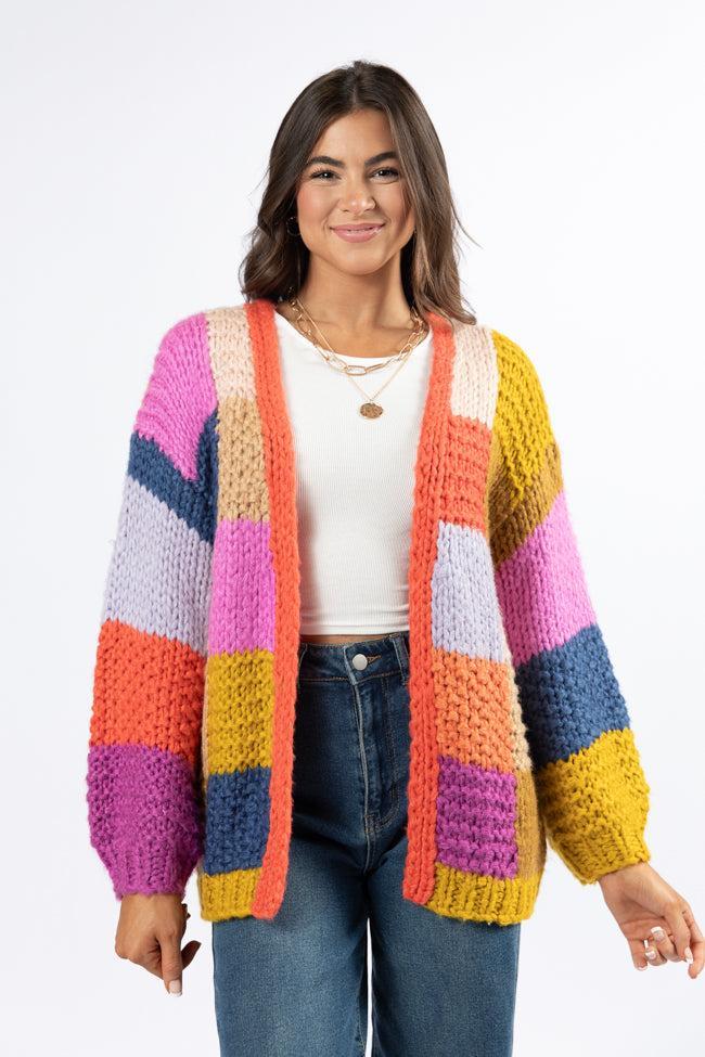 Still Deciding Multi Color Block Cardigan FINAL SALE Product Image